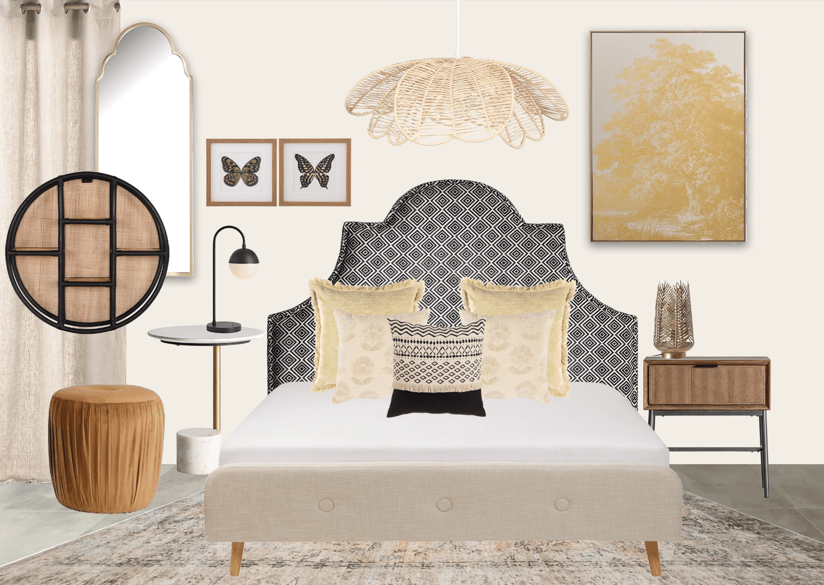 Moodboard master bedroom furniture package Costa Blanca