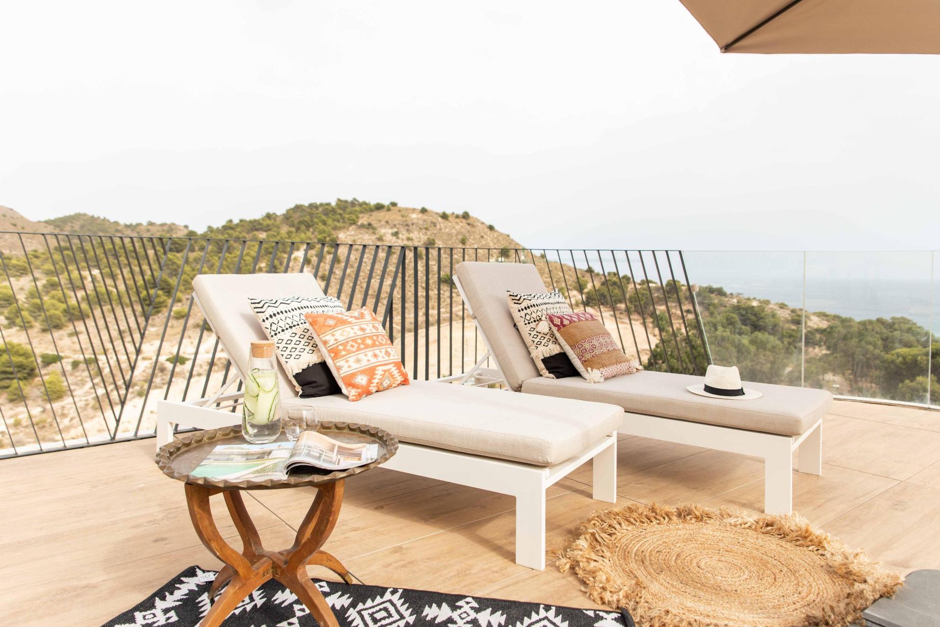 Allonbay apartment Villajoyosa garden furniture package chaises by Be Bold Interiors