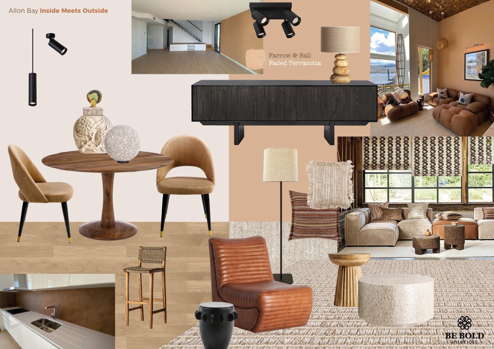Allonbay apartment livingroom furniture package moodboard design by Be Bold interiors