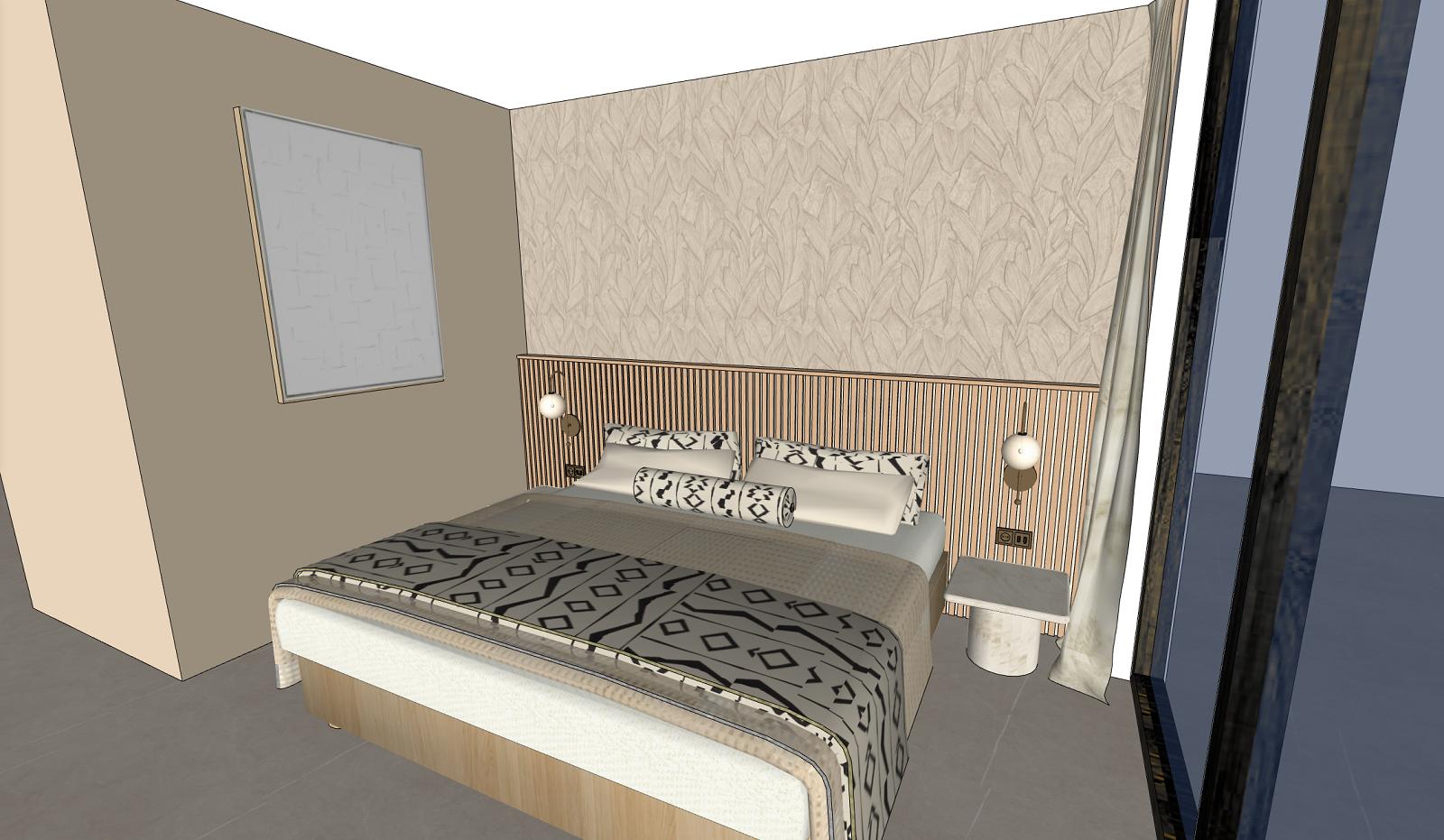 Sunset Cliffs Benidorm bedroom furniture package render by Be Bold Interiors