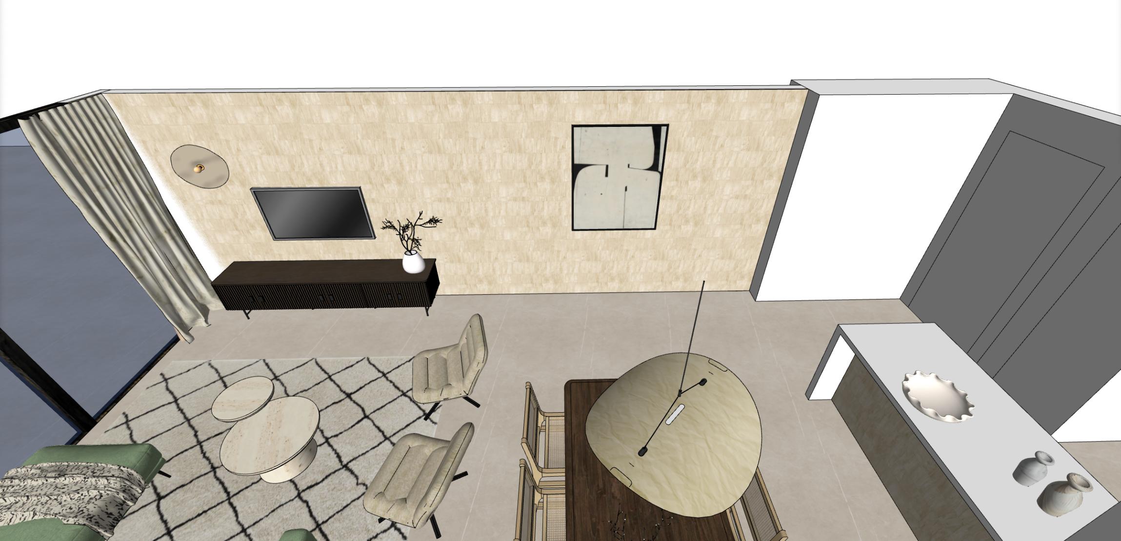 Sunset Cliffs Benidorm living room furniture package render by Be Bold Interiors